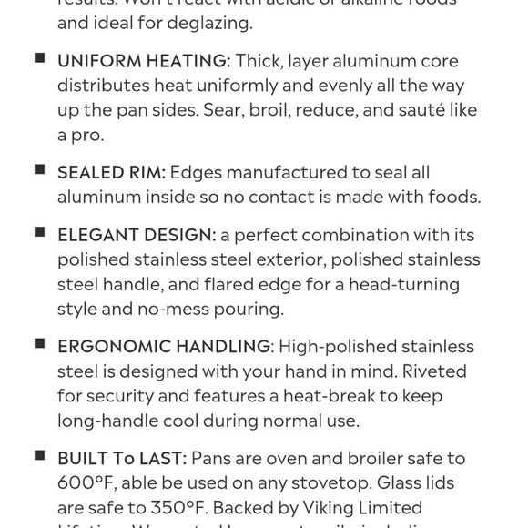 Viking 3-Ply 304 Stainless Steel w/Aluminum Core 12" Fry Pan - Picture 7 of 11